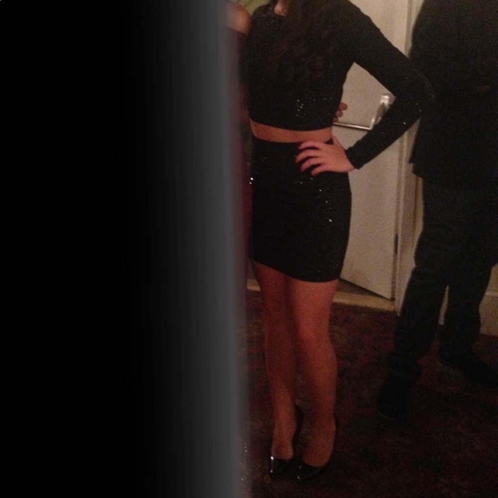 Bebe black embellished set